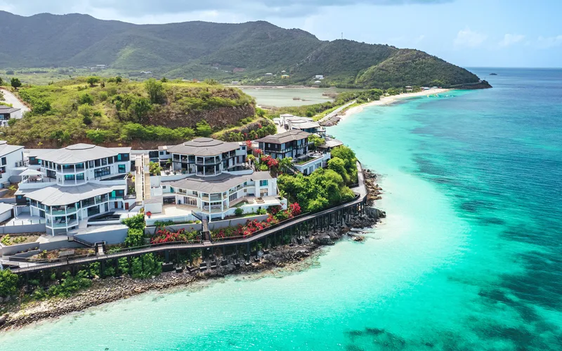 Villa resort above the west-coast beaches of Antigua, near the antigua and barbuda snorkeling reefs